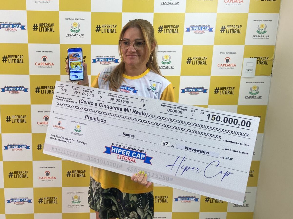 Manicure de Santos leva sozinha o quarto prêmio de 150 mil reais no Hiper Cap Litoral