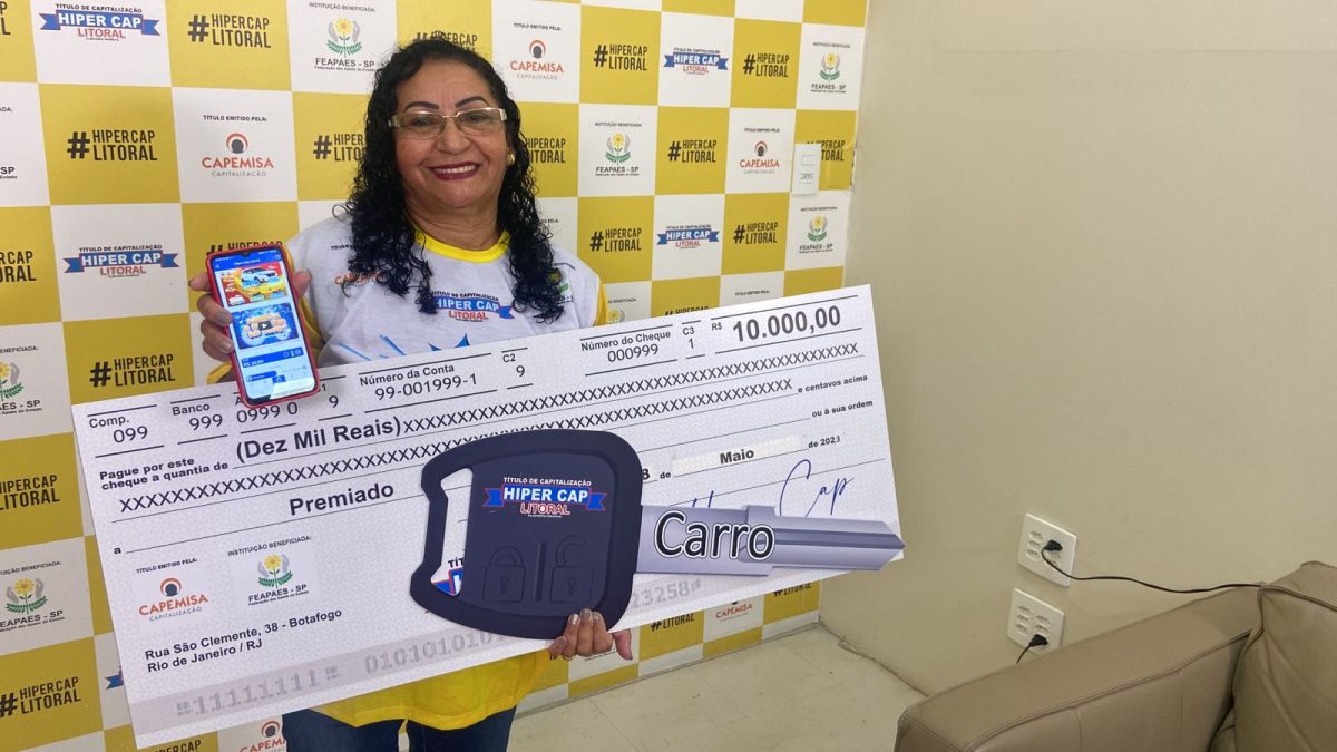 Dona de casa de São Vicente dividiu um Honda New City mais 10 mil reais em dinheiro
