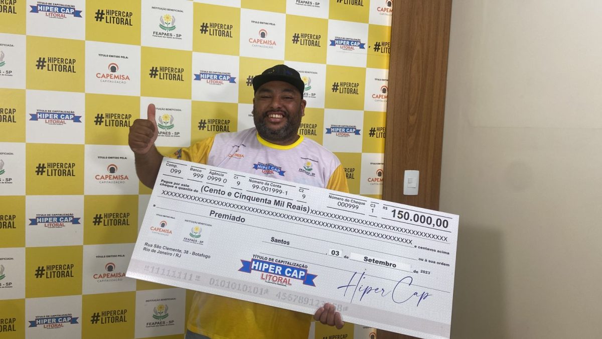 Caminhoneiro de Praia Grande ganhou 150 mil reais no quarto sorteio do Hiper Cap
