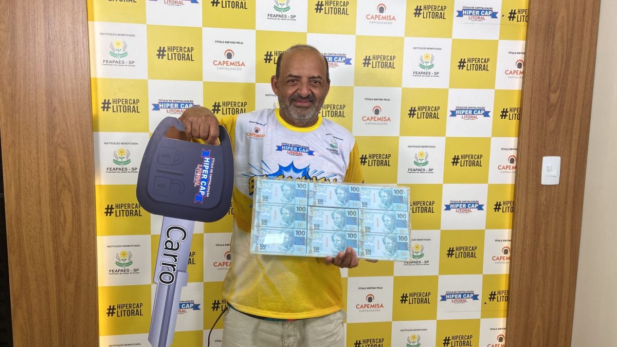 Pedreiro do Guarujá ganha um T-Cross mais 20 mil reais no Hiper Cap Litoral